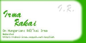 irma rakai business card